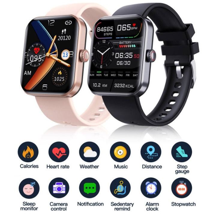 Unisex Smartwatch with Blood Sugar Monitoring and Health Tracking