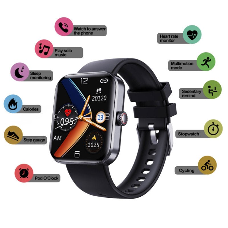 Unisex Smartwatch with Blood Sugar Monitoring and Health Tracking
