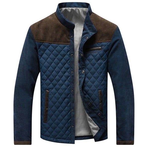 Mens Quilted Jacket Cotton Blend Classic Fit - BritishMode