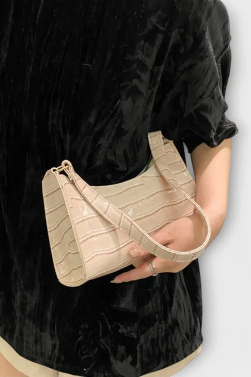 Womens Shoulder Bag Textured Embossed Pattern