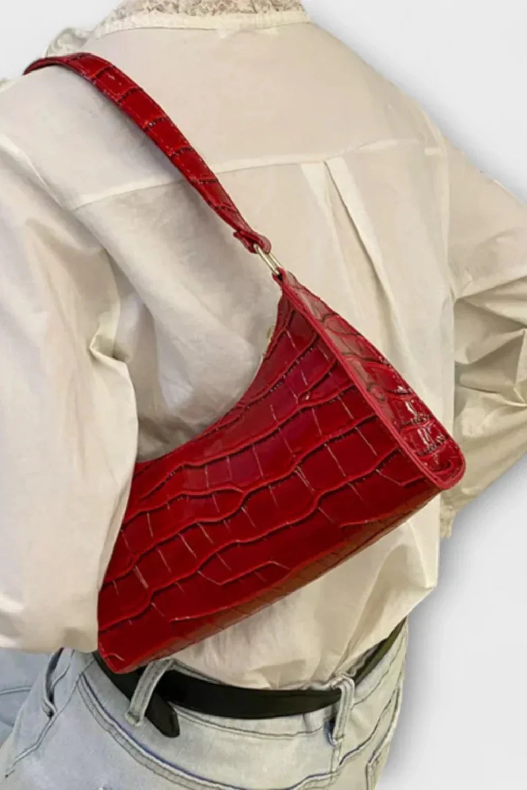 Womens Shoulder Bag Textured Embossed Pattern