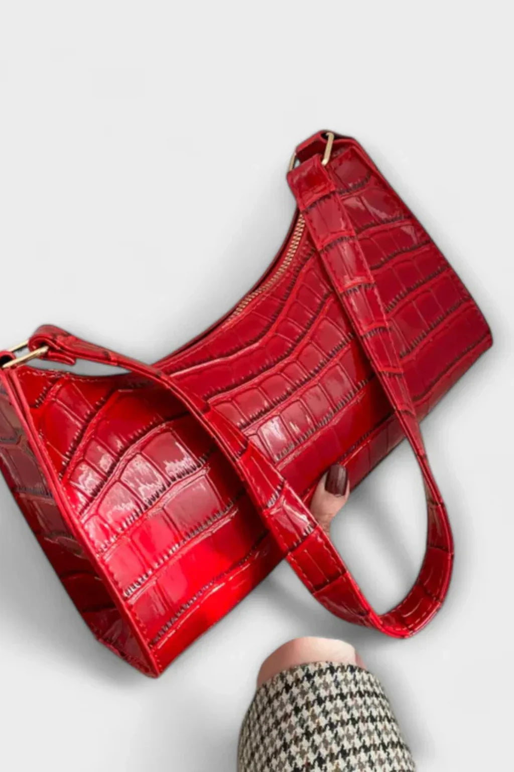 Womens Shoulder Bag Textured Embossed Pattern