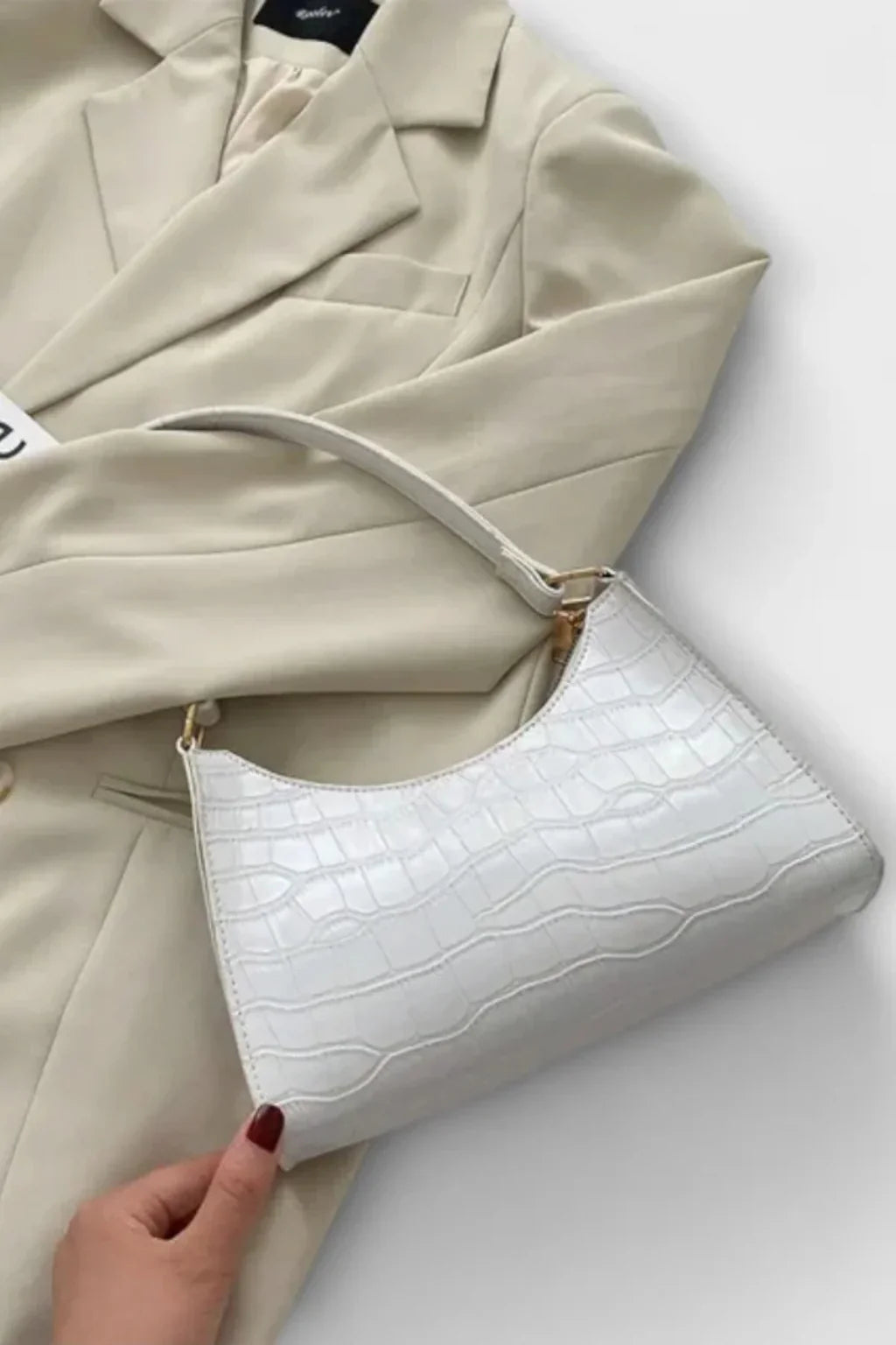 Womens Shoulder Bag Textured Embossed Pattern