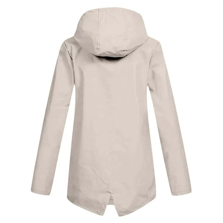 Womens Waterproof Windbreaker Jacket with Hood and Flap Pockets