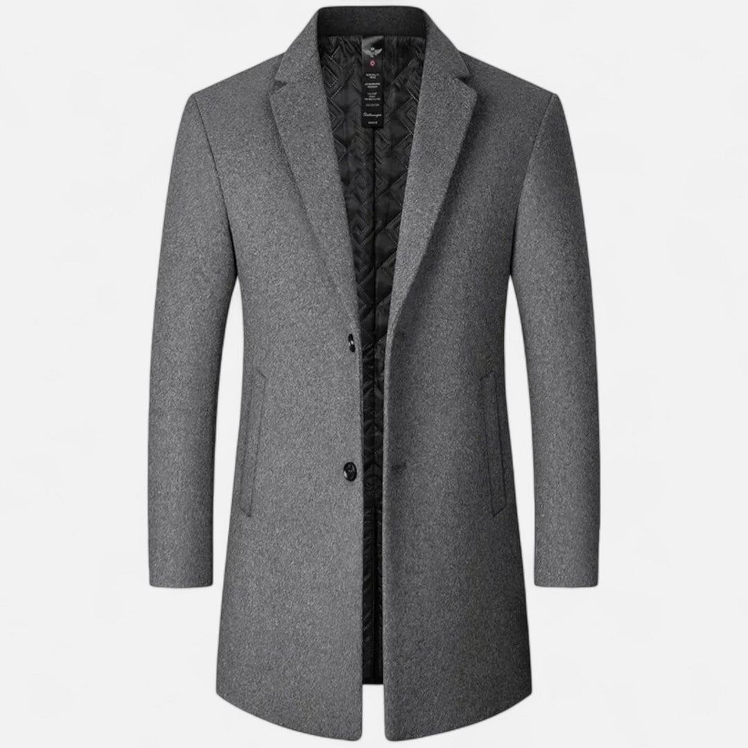 Mens Wool Pea Coat Insulated Lining Slim Fit - BritishMode
