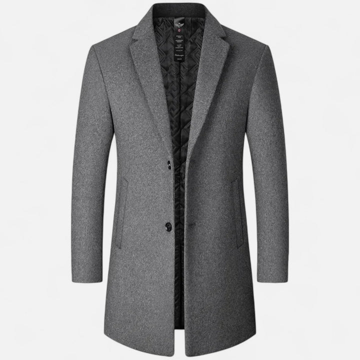 Mens Wool Pea Coat Insulated Lining Slim Fit - BritishMode