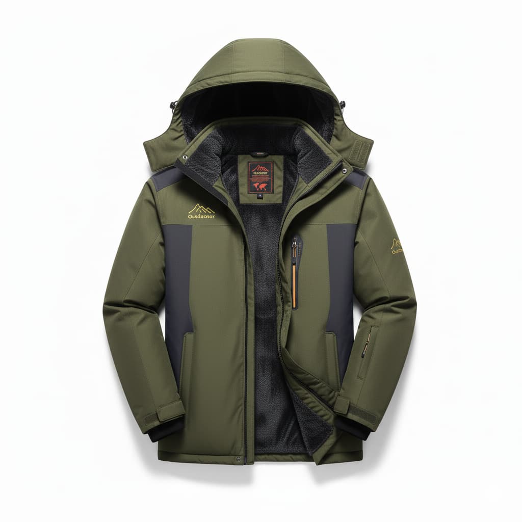 Mens Fleece Jacket Waterproof Outdoor Fit - BritishMode