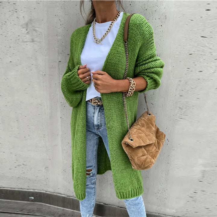 Womens Cashmere Cardigan Mid-Length Warm Fit