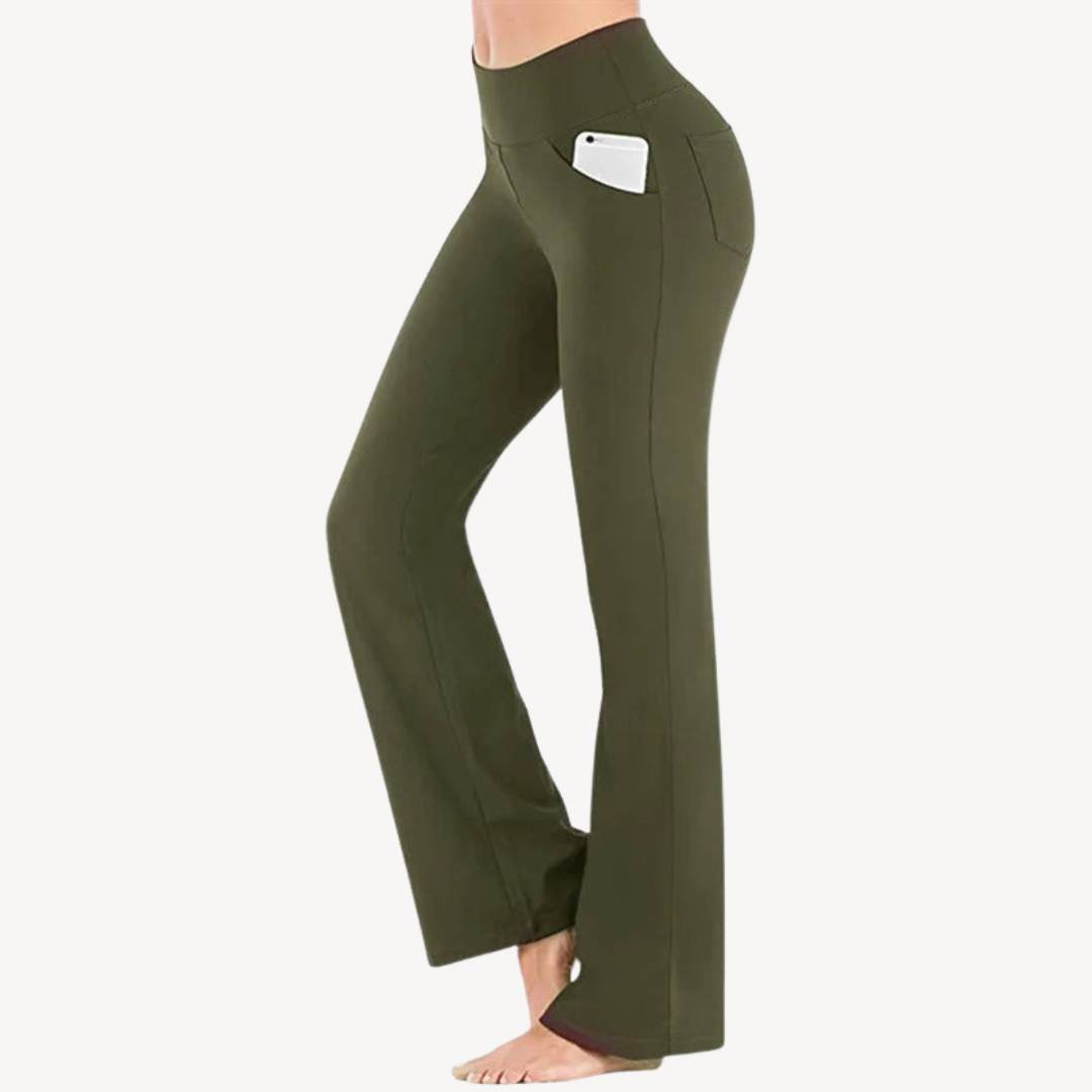 Womens High-Waisted Stretch Pants Slim Fit