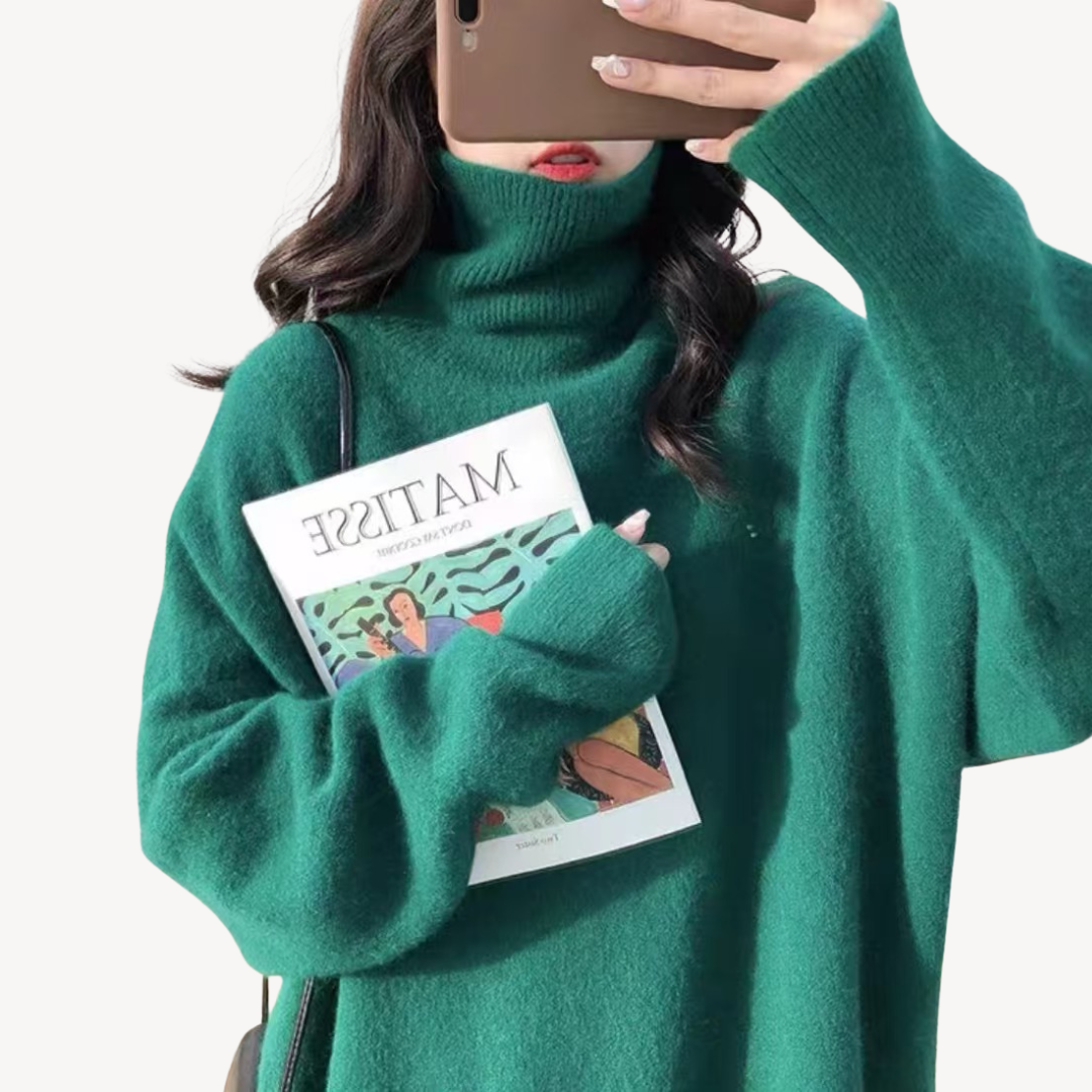 Womens Knit Turtleneck Sweater Soft Fabric