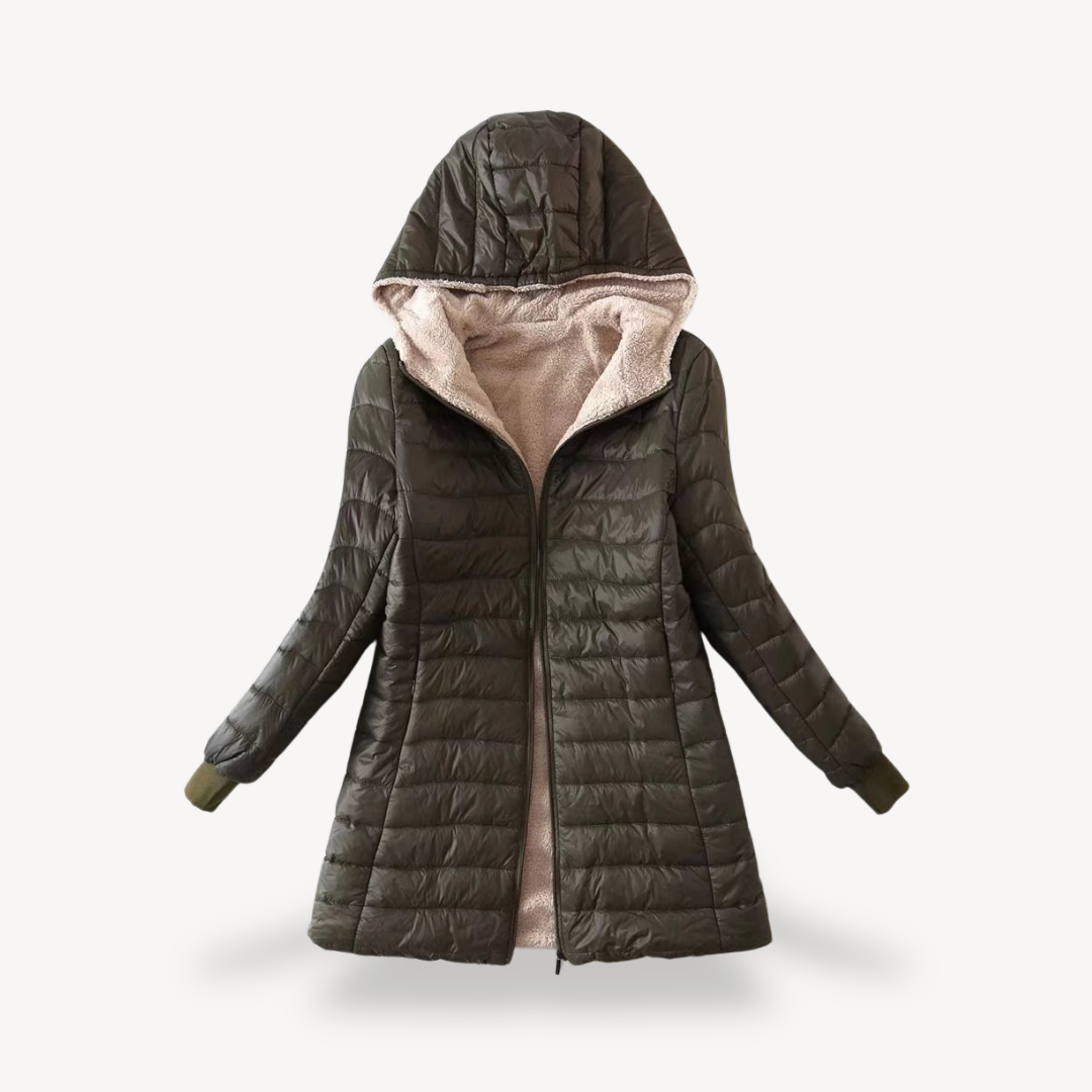 Womens Puffer Coat Sherpa Lined Insulated Fit
