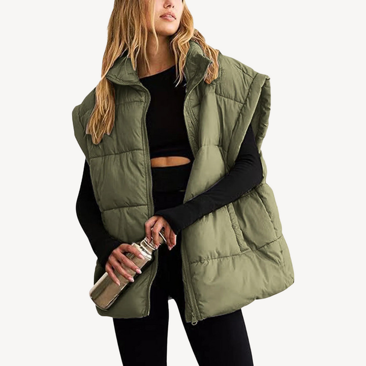 Womens Puffer Vest Jacket Lightweight Insulated Fit