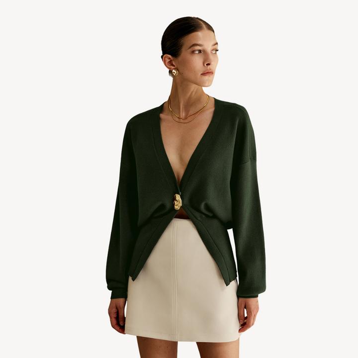 Womens Knit Cardigan Sweater V-Neck