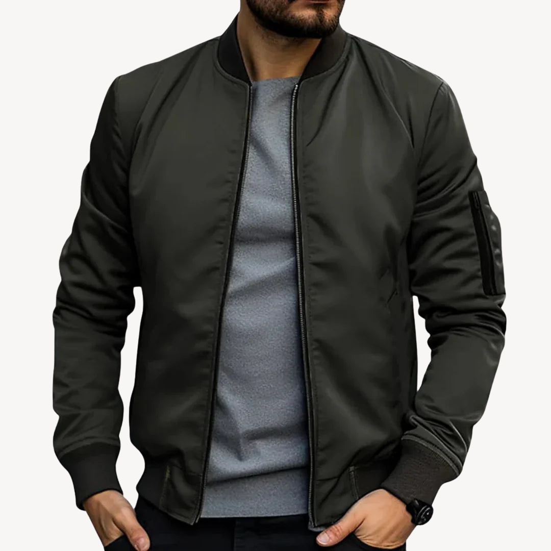 Mens Bomber Jacket Lightweight Nylon Fit - BritishMode