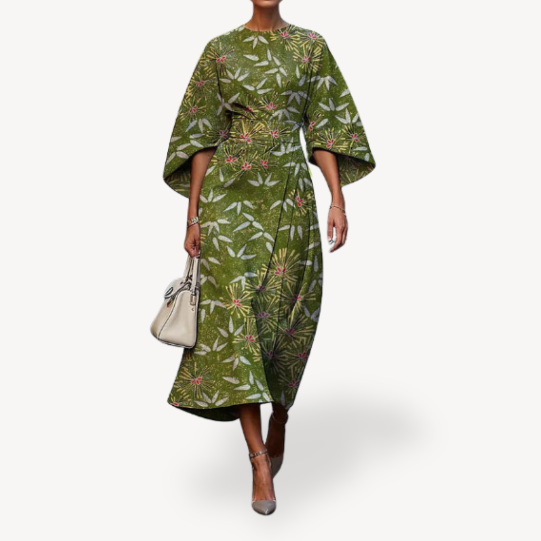 Womens Midi Dress Floral Print Lightweight