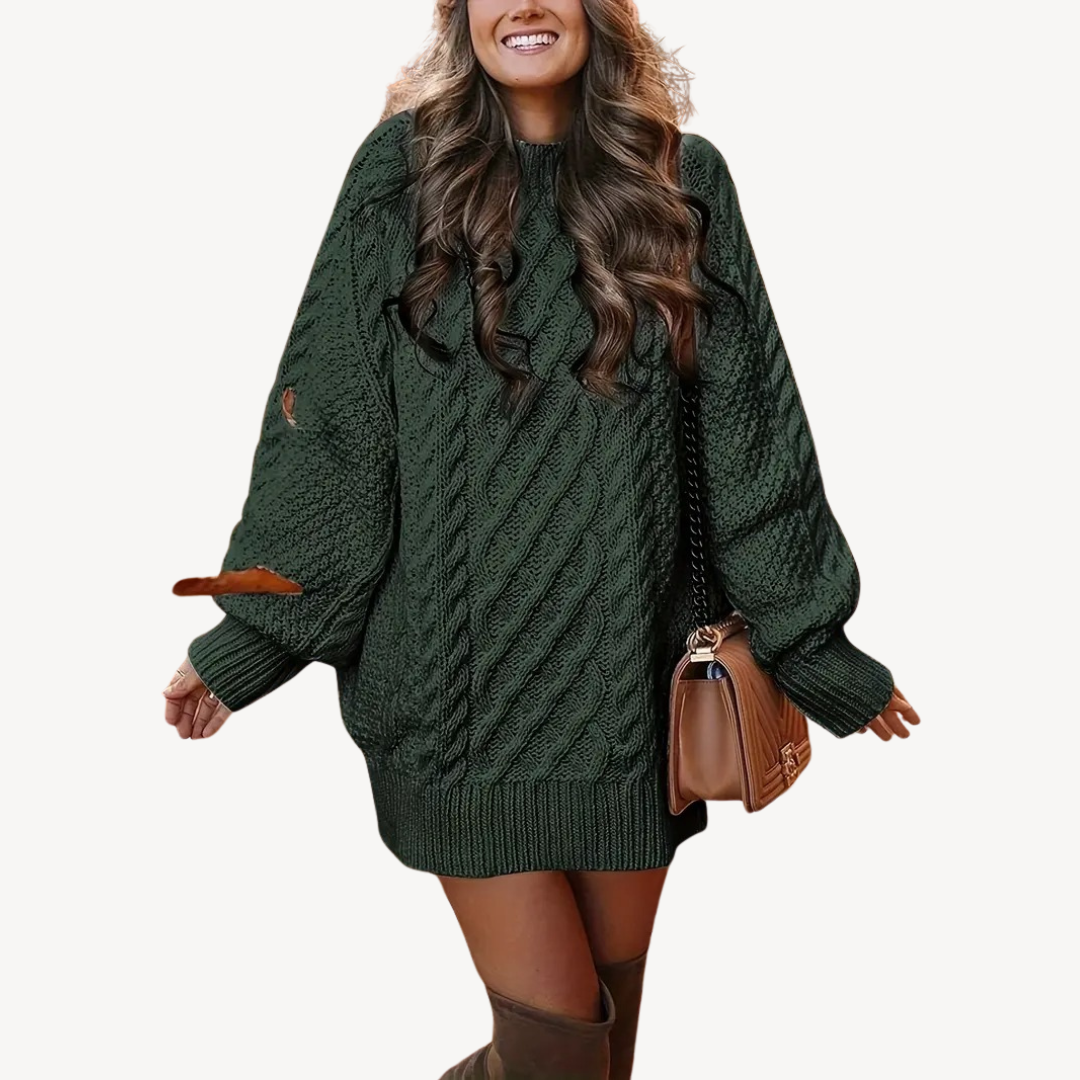 Womens Sweater Dress Cable Knit Long Sleeve