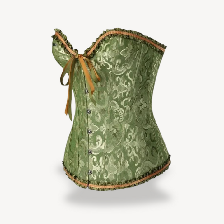 Womens Satin Corset Top with Lace-Up Front