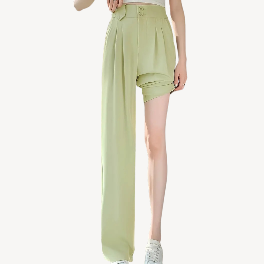 Womens Wide-Leg Pleated Pants Relaxed Fit