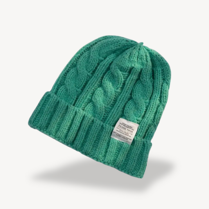 Womens Cable Knit Beanie Wool Blend Soft Fit