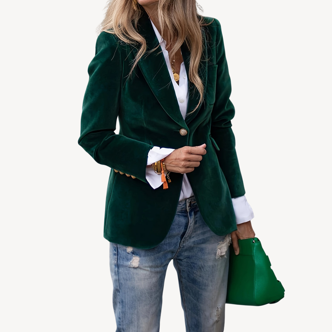 Womens Blazer Velvet Tailored Fit