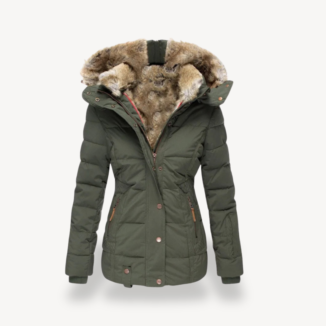 Womens Puffer Jacket Faux Fur Lined Regular Fit