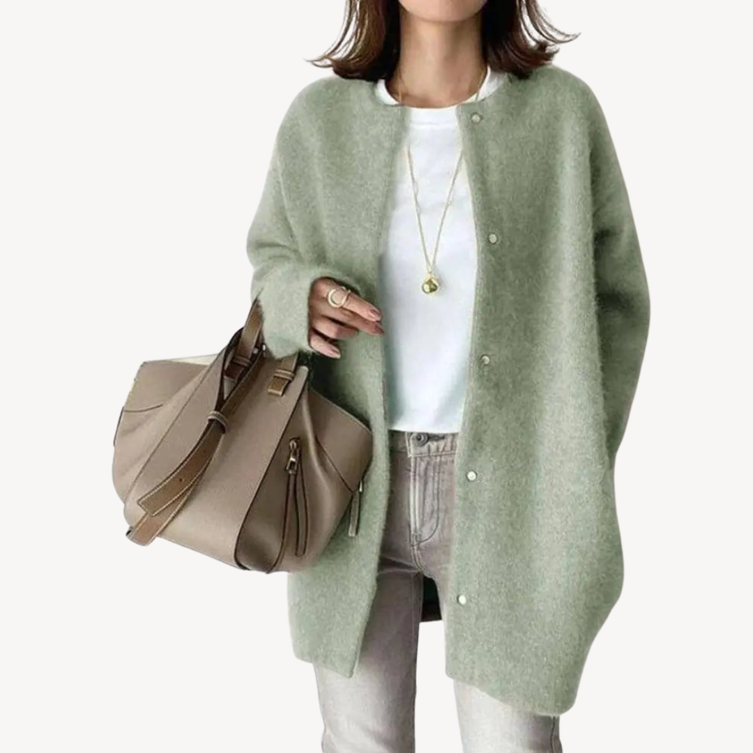 Womens Wool Cardigan Button-Down Fit