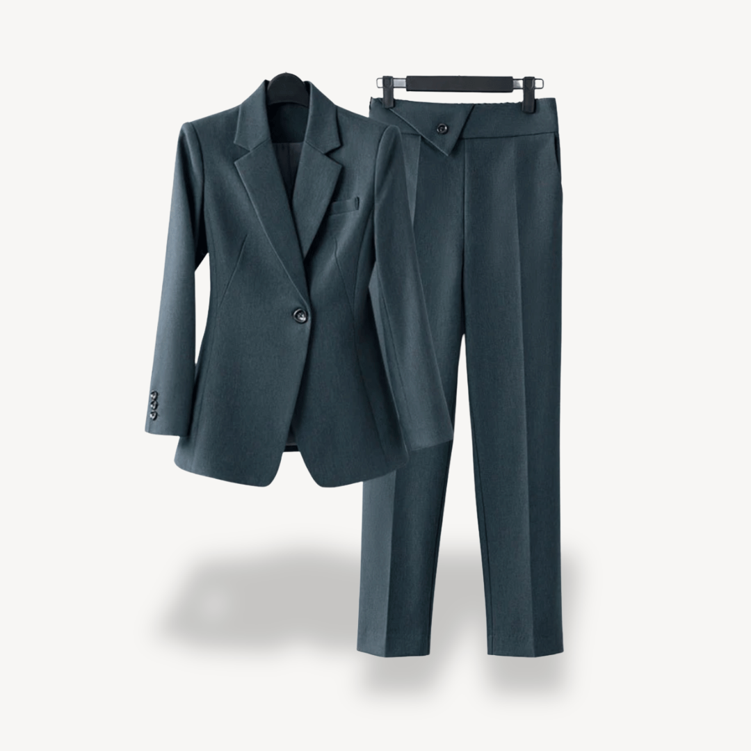 Womens Tailored Blazer and Pants Set Formal Fit