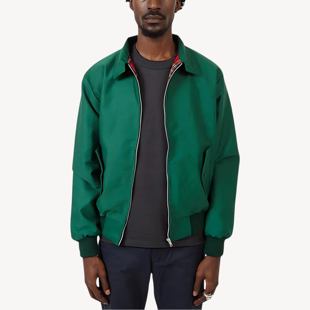 Mens Bomber Jacket with Zip-Up Closure