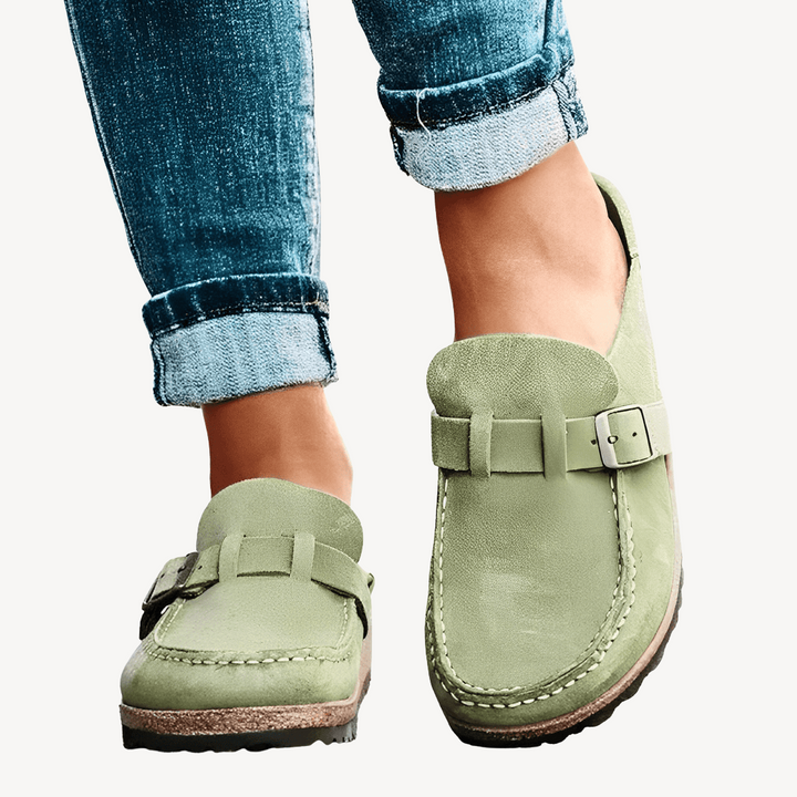 Womens Orthopedic Loafers with Buckle Closure
