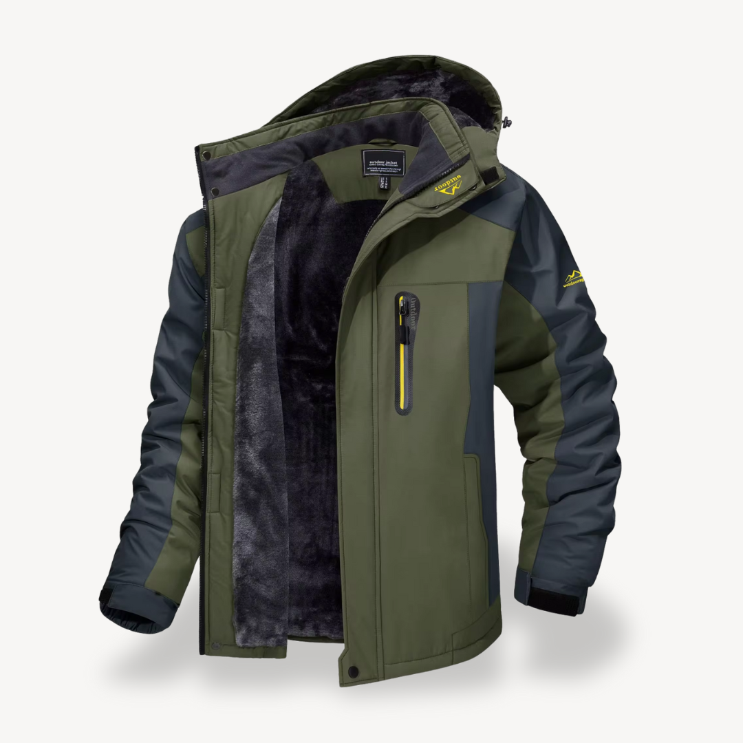 Mens Winter Fleece Coat Waterproof Warm Fit
