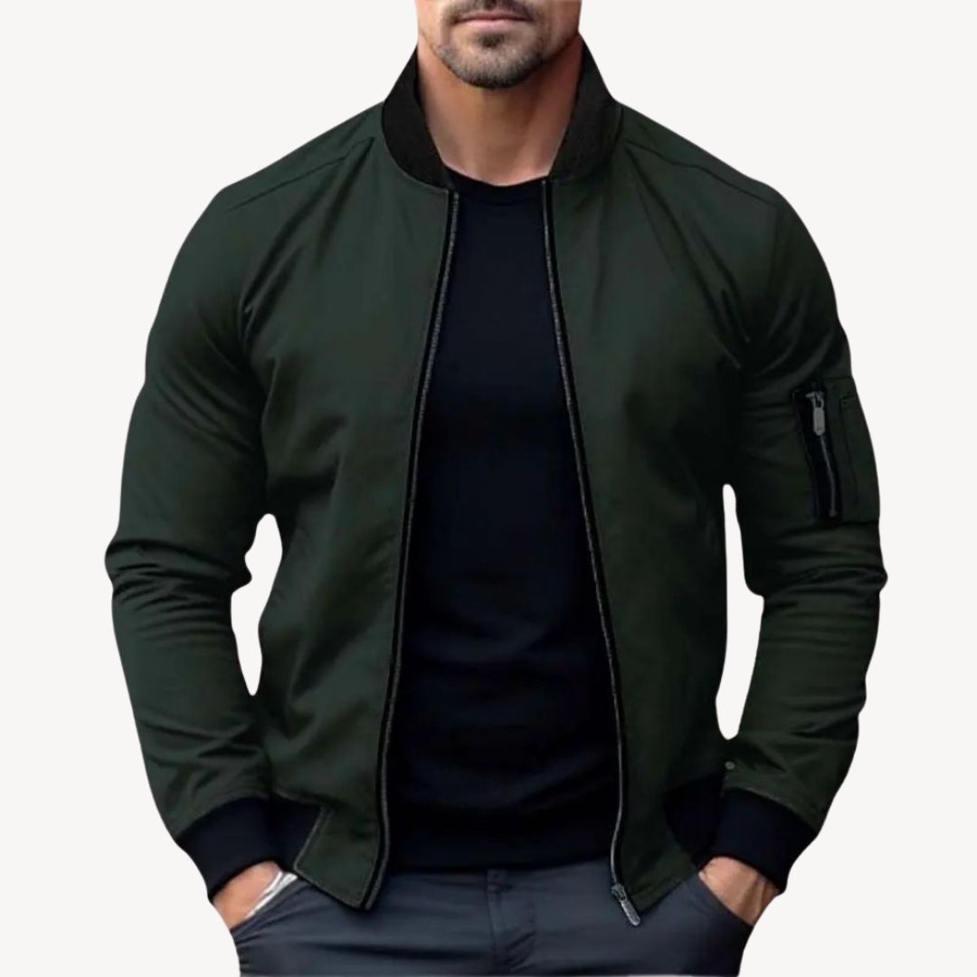 Mens Bomber Jacket Zip-Up Lightweight Fit