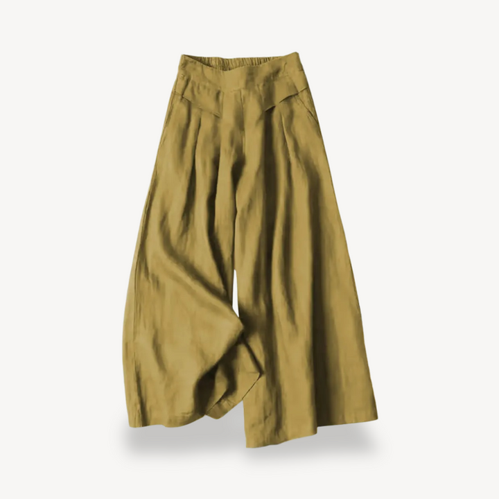 Womens Linen Culottes Wide Leg Relaxed Fit