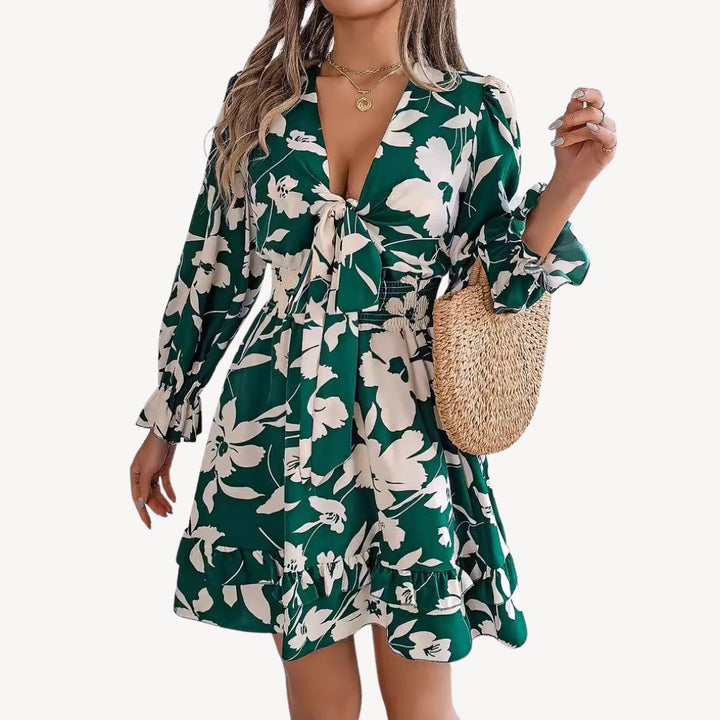 Womens Mini Dress Polyester Floral Pattern