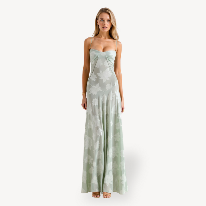 Womens Maxi Dress Lace Floral Pattern