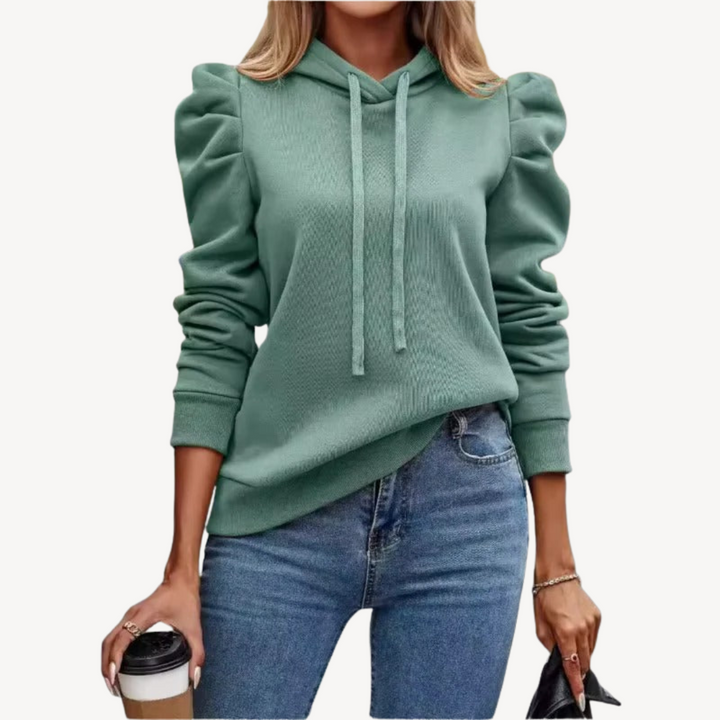 Womens Hoodie with Puff Sleeves Relaxed Fit