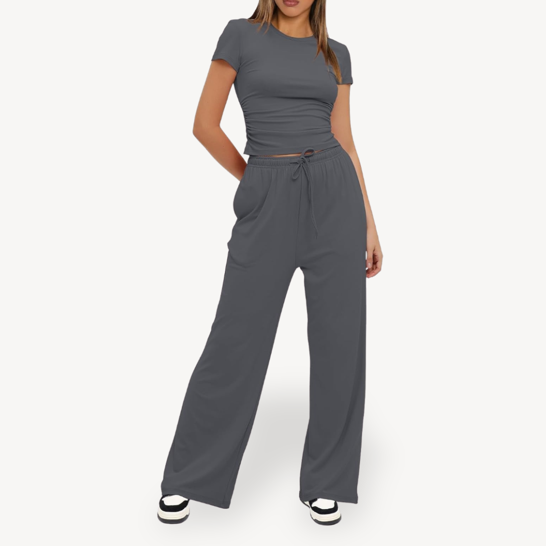 Womens Lounge Set with Drawstring Relaxed Fit