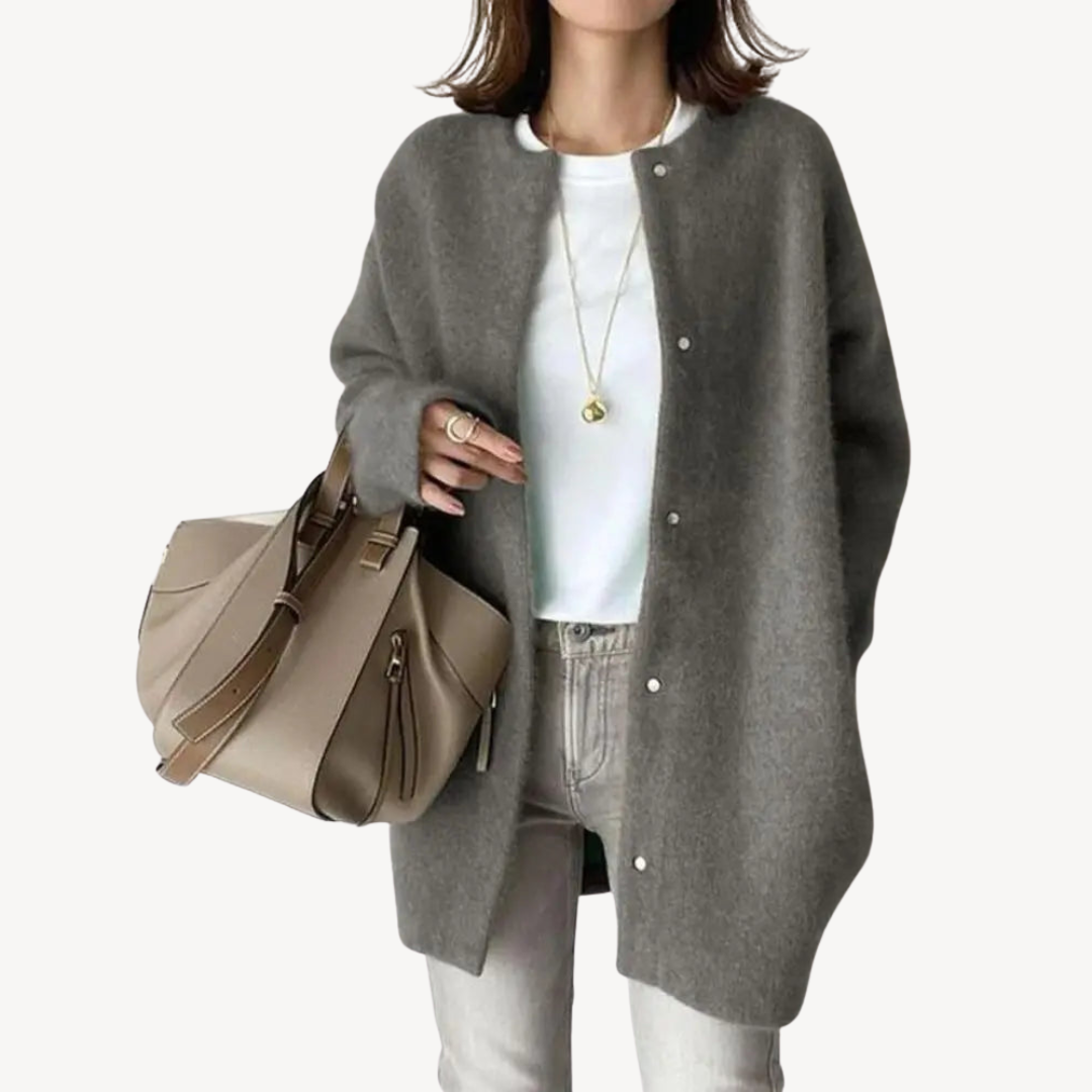 Womens Wool Cardigan Button-Down Fit
