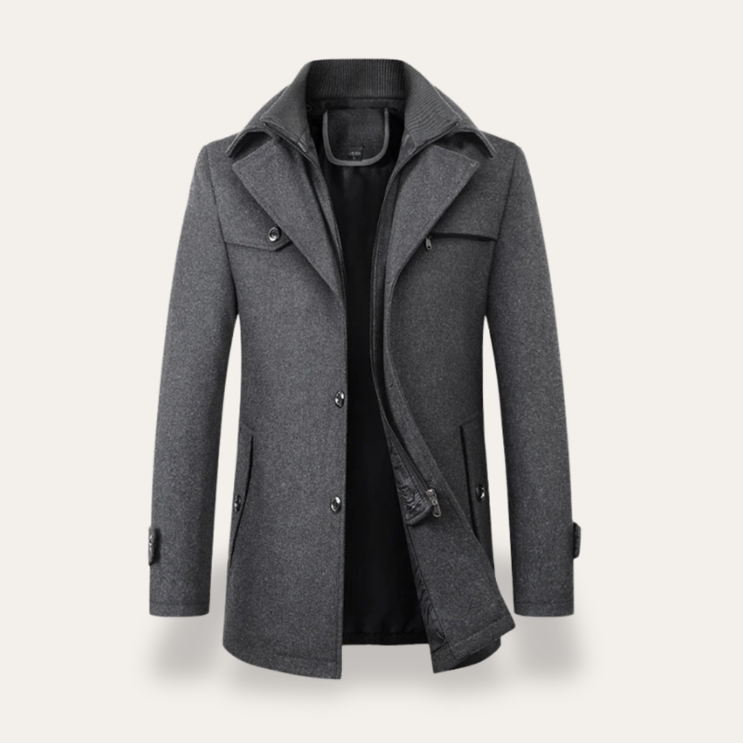 Mens Winter Coat Jacket with Stand Collar