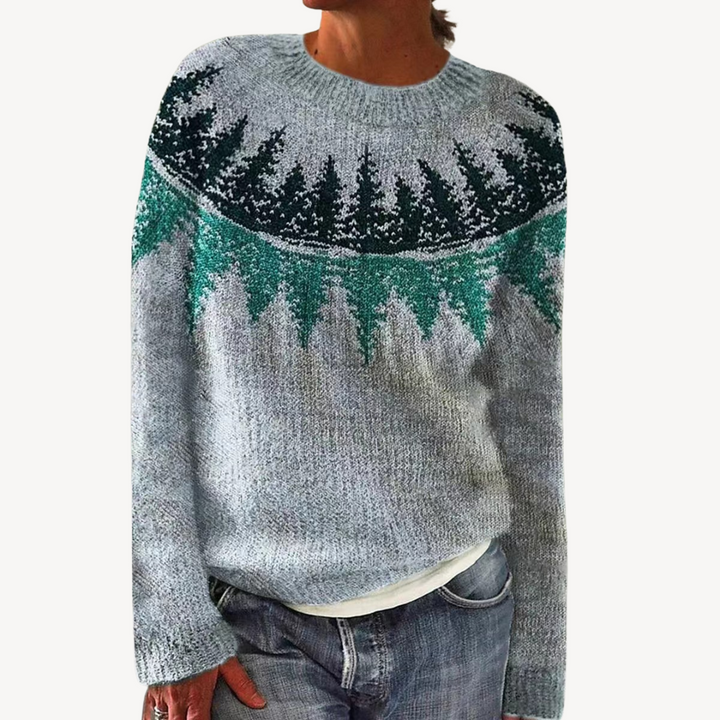 Womens Sweater with Embroidered Floral Design