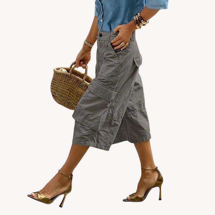 Womens Cargo Pants Relaxed Fit Cotton