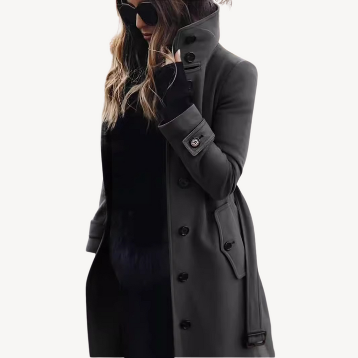 Womens Trench Coat Wool Blend Classic Fit