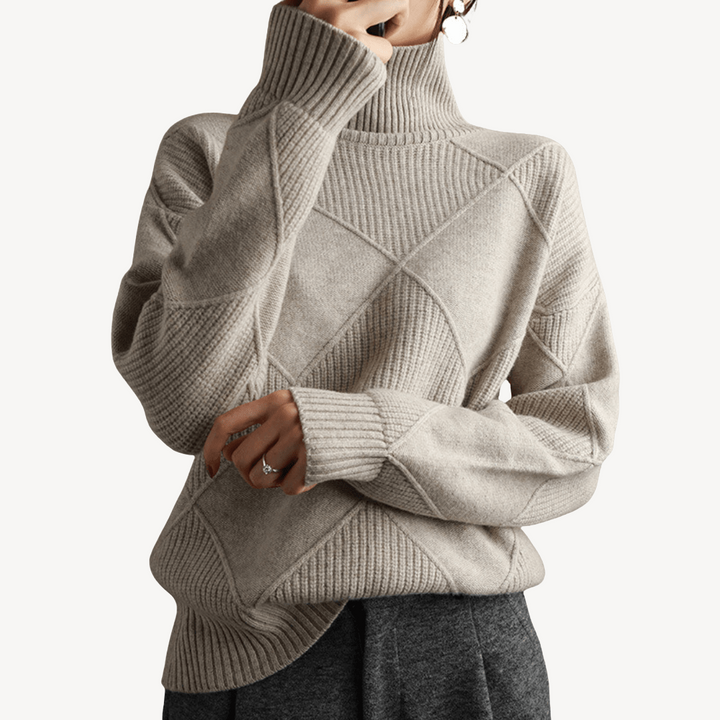 Womens Knit Turtleneck Sweater Slim Fit