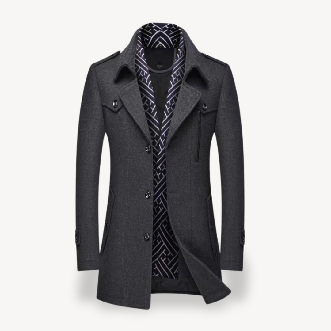 Mens Peacoat with Fleece Lining Classic Fit