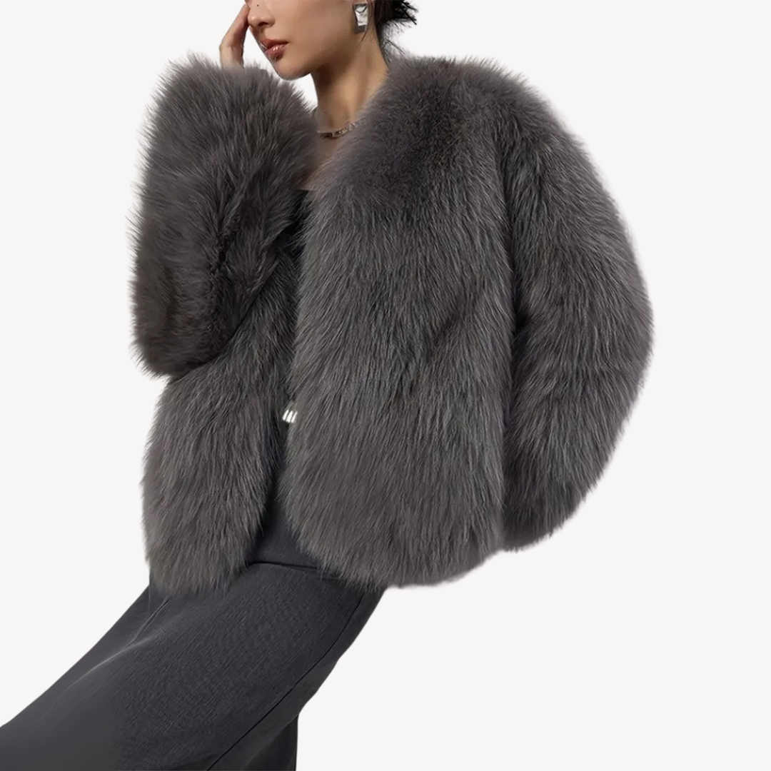 Womens Winter Jacket Faux Fur Collar Insulated Fit - BritishMode