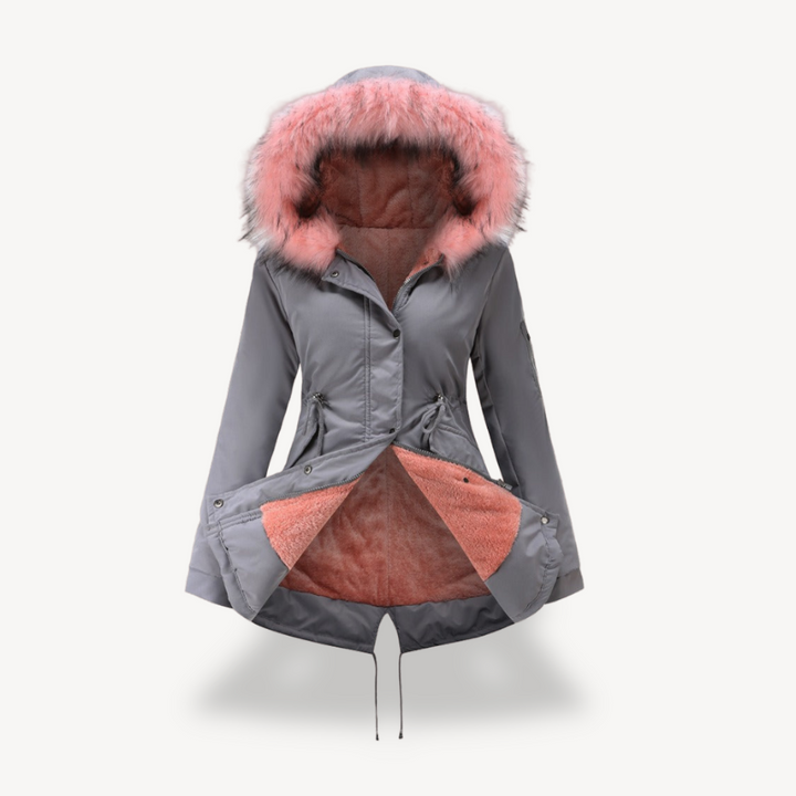 Womens Faux Fur Hooded Parka Jacket Relaxed Fit