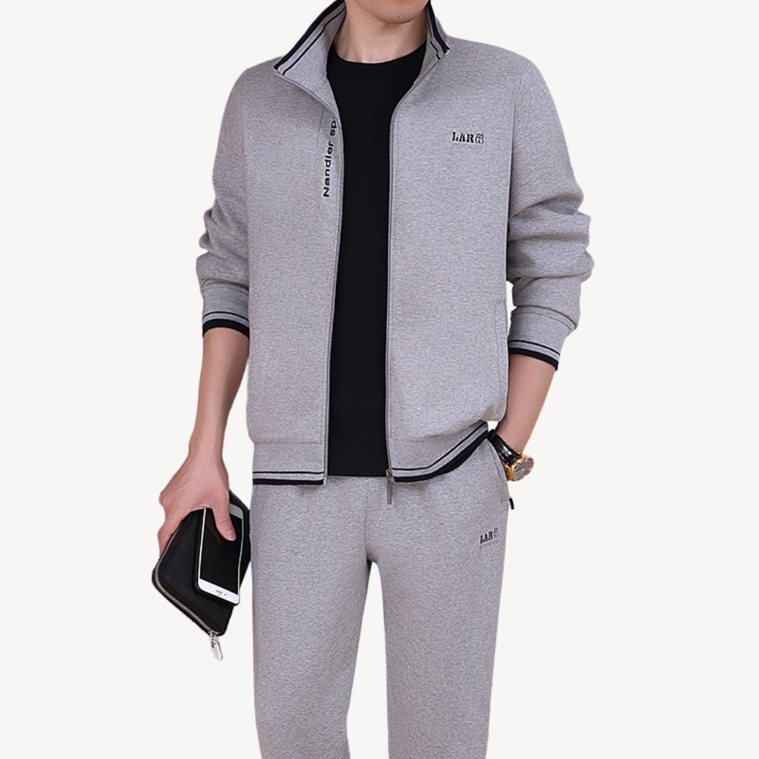 Mens Tracksuit Set with Zipper Closure