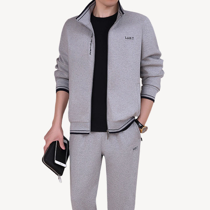 Mens Tracksuit Set with Zipper Closure