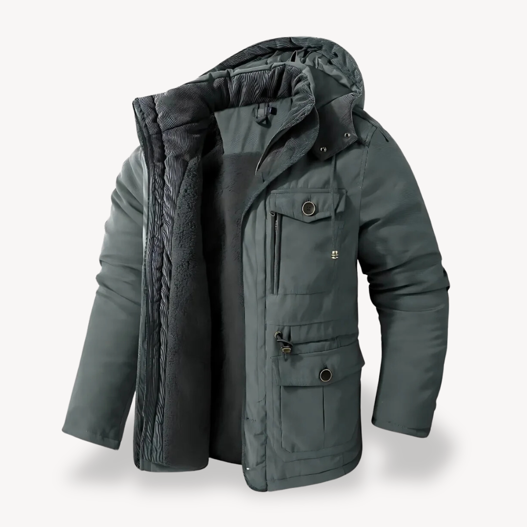 Mens Waterproof Parka Jacket Fur-Lined Warm