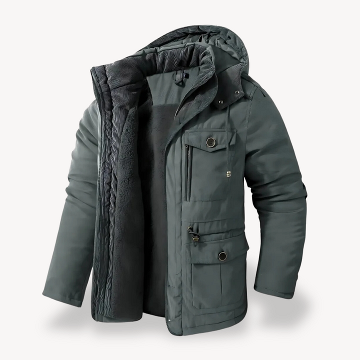 Mens Waterproof Parka Jacket Fur-Lined Warm