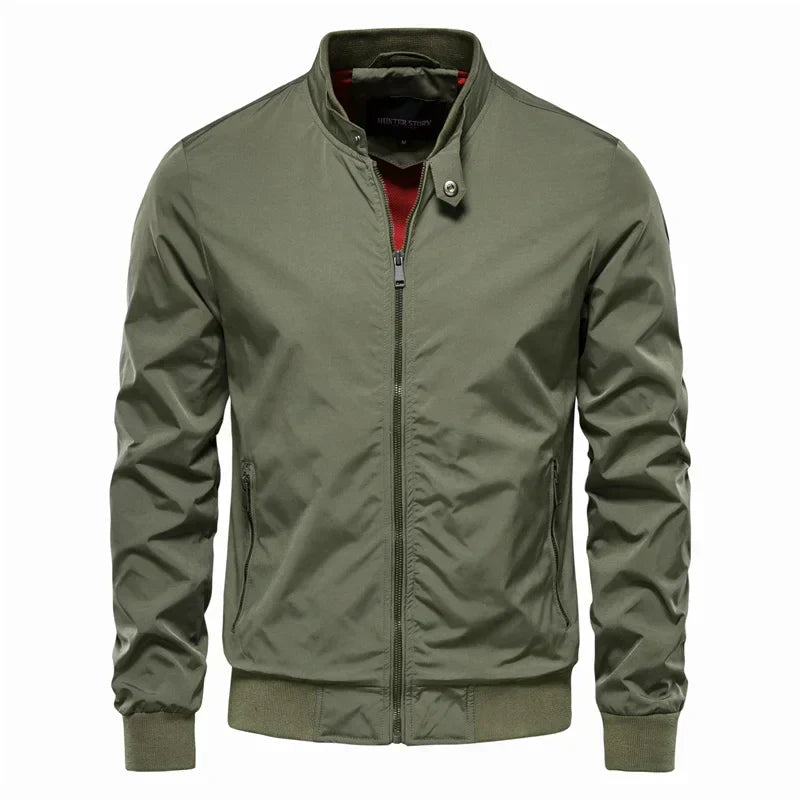 Mens Bomber Jacket Lightweight Sporty Elegant Fit